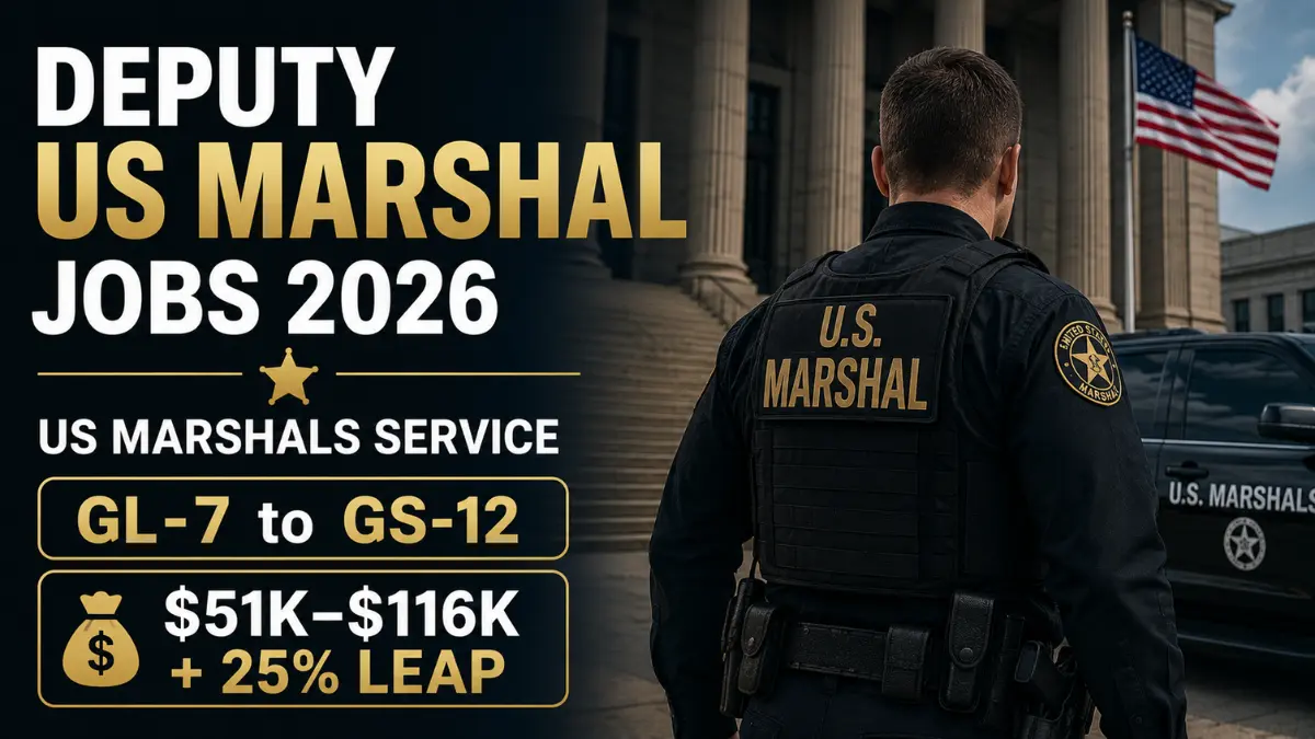 Deputy US Marshal Jobs 2026 — US Marshals Service | GL-7 to GS-12 | $51K–$116K + 25% LEAP