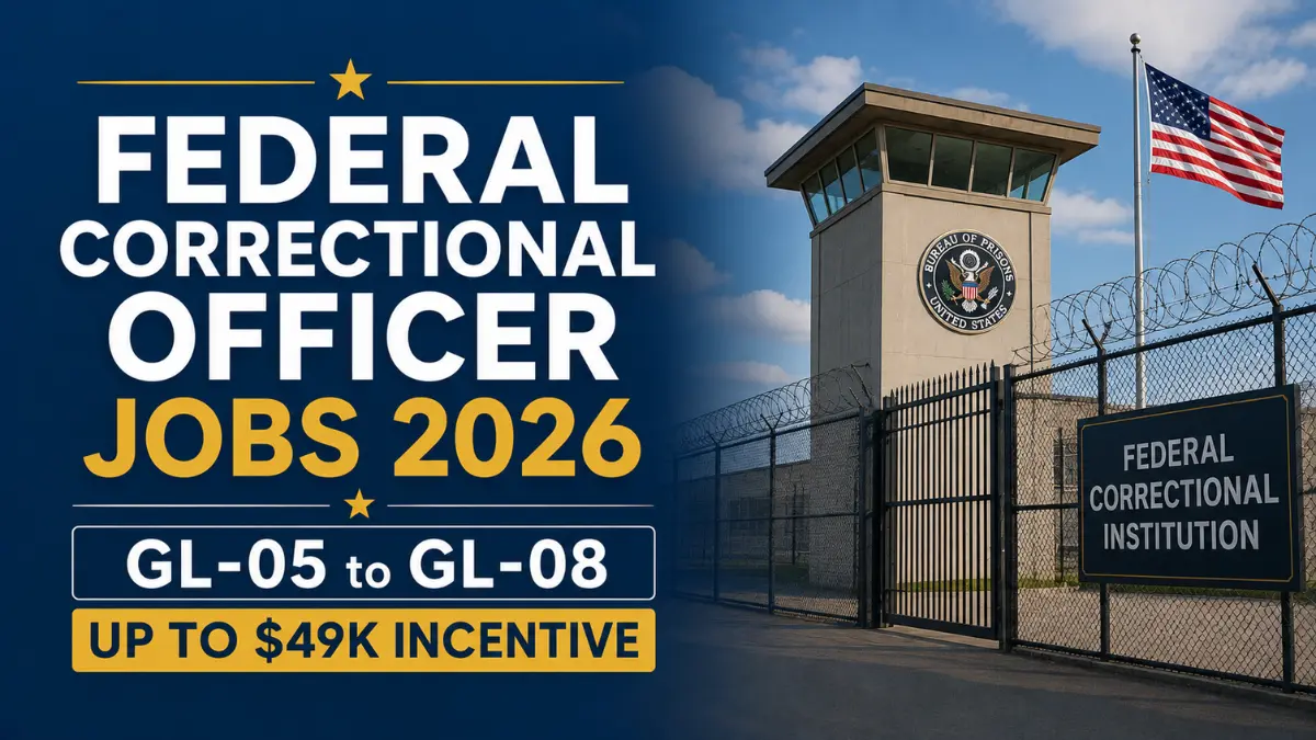 Federal Correctional Officer Jobs 2026 - GL-05 to GL-08 | Up to $49K Incentive